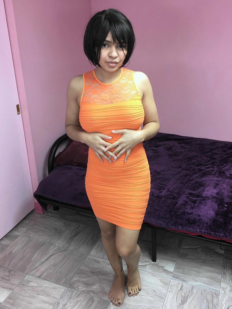 拉丁女郎Charli Chavez 无止境的单人蔬菜自慰