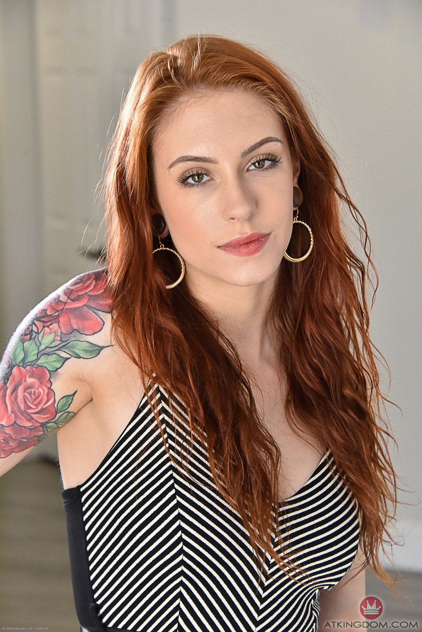 Young Inked Anna De Ville Strips And Shows Her Tight Holes Up Close