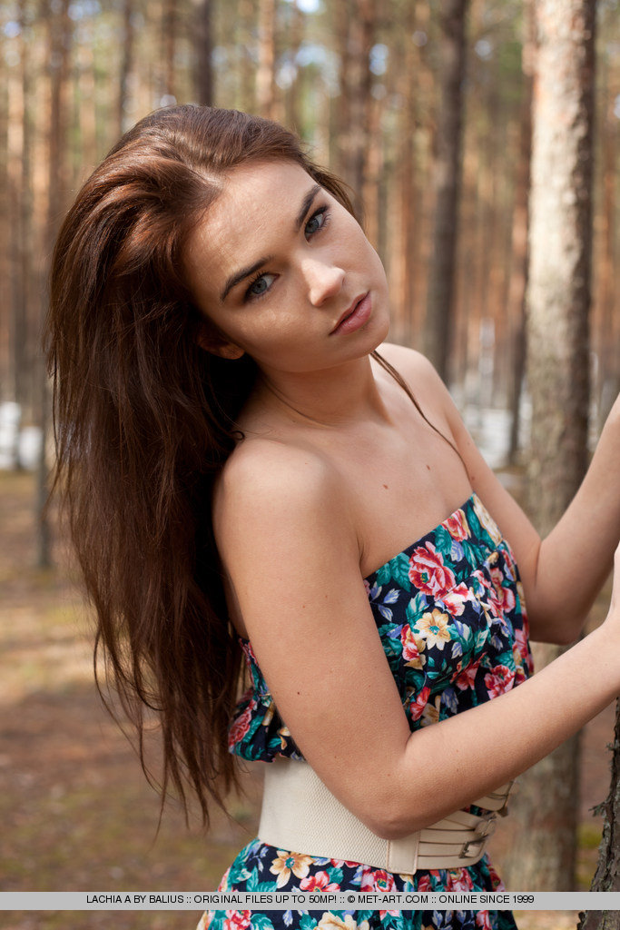 Naked Teen Lachia A Spreads Legs In Woods With Small Boobs