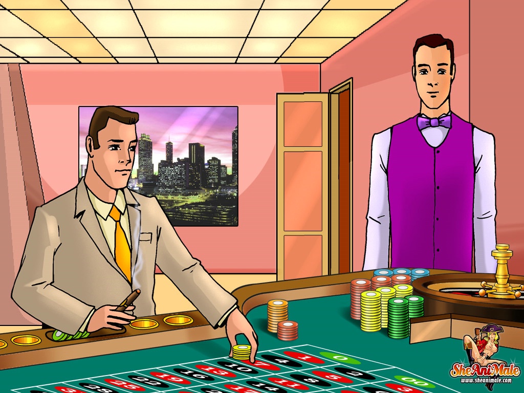 Animated Shemale In Red Dress Takes Stiff Rod From Horny Lover