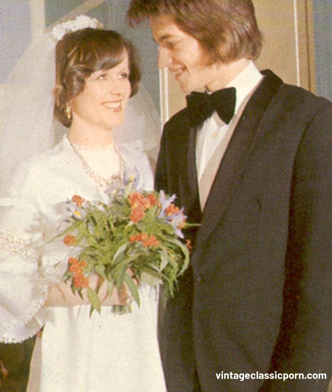 Vintage MMF Threesome With Busty Bride Stripped And Fucked