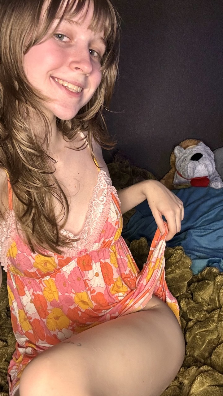 Amateur Teen Teensy Bella Poses Seductively In Her Nightgown