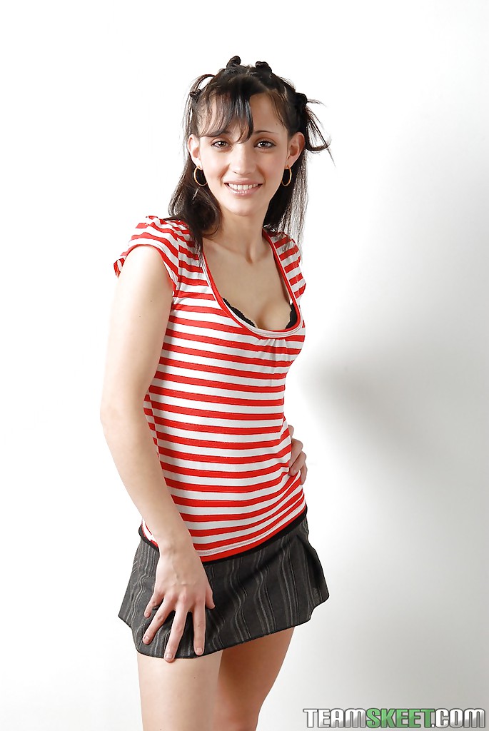 Naughty Babe With No Panties Under Her Greyhound Exposing Her Gash